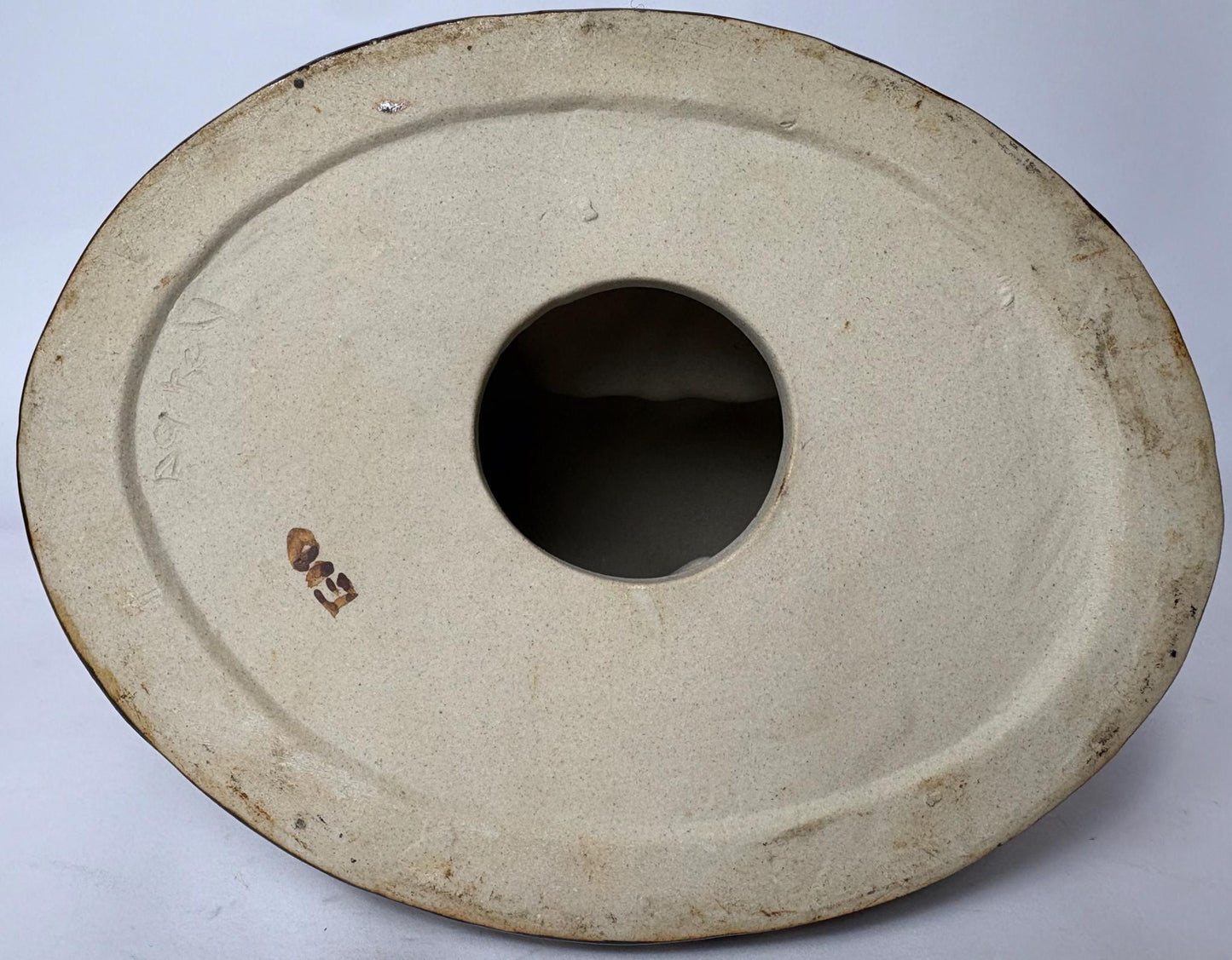 Pair of Vintage Glazed Ceramic Farm Animals – Cow & Pig on Oval Bases (c.25cm)