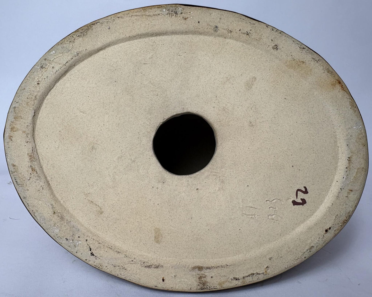 Pair of Vintage Glazed Ceramic Farm Animals – Cow & Pig on Oval Bases (c.25cm)