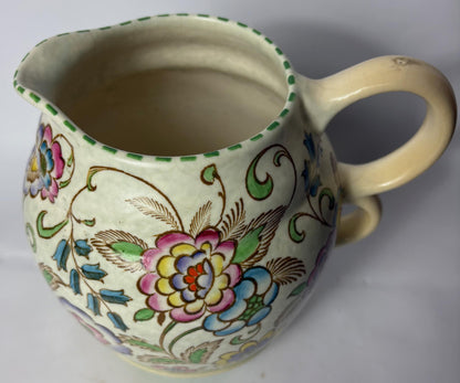 Art Deco Roskyl Pottery Jug with Floral Decoration, England c.1930s