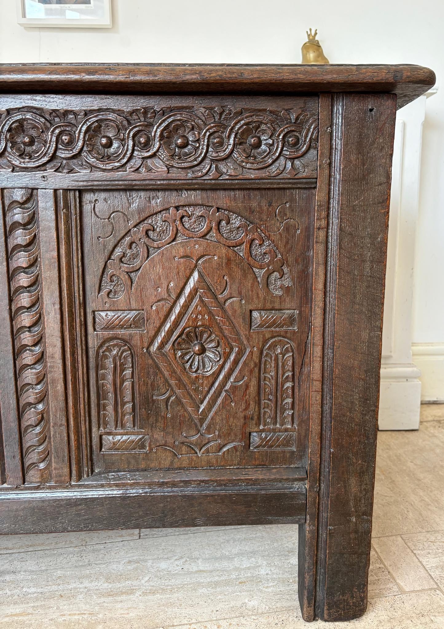 Late 17th Century English Joined Oak Coffer (c.1680–1700)
