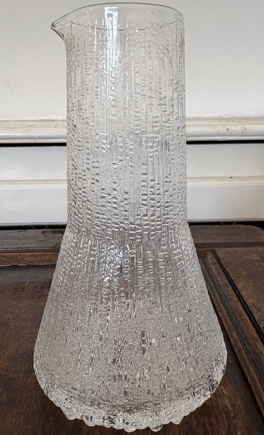 Mid-Century Finnish Textured Glass Jug / Carafe – Attributed to Tapio Wirkkala for Iittala