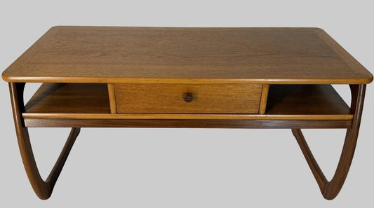 Vintage Parker Knoll Teak Coffee Table with Drawer & Shelf