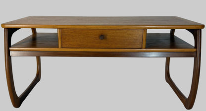 Vintage Parker Knoll Teak Coffee Table with Drawer & Shelf