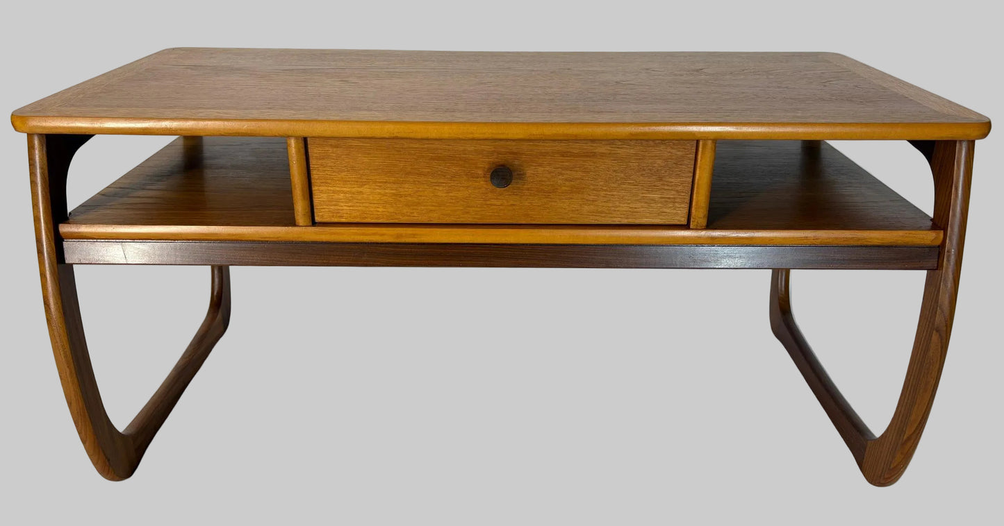 Vintage Parker Knoll Teak Coffee Table with Drawer & Shelf