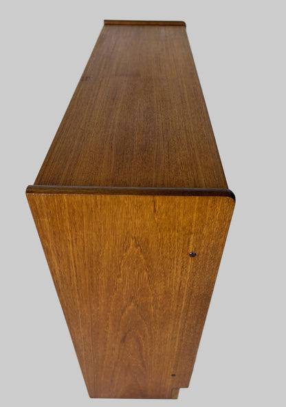 Vintage Teak Bookcase with Drawers (Parker Knoll Attributed), Mid‑Century Low Cabinet