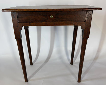 Antique Late Victorian Oak Side Table with Drawer