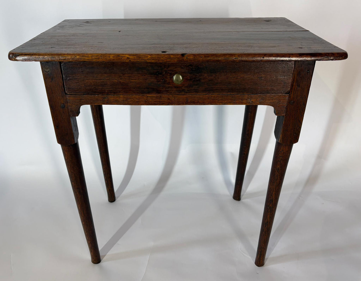 Antique Late Victorian Oak Side Table with Drawer