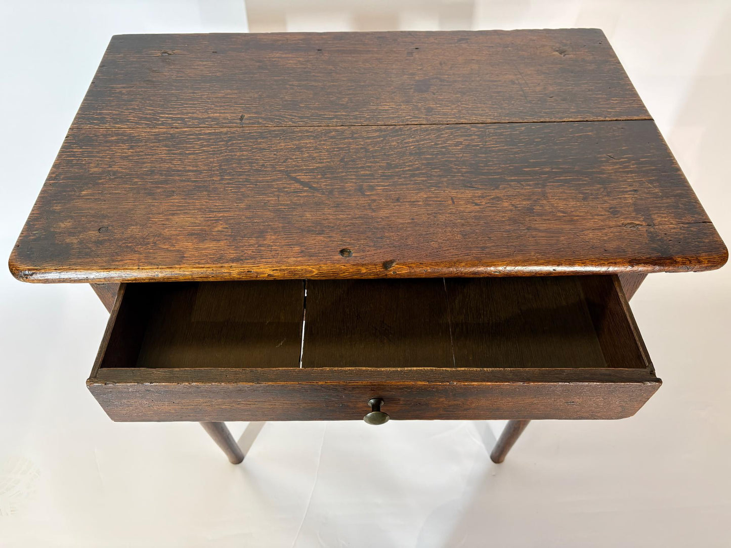 Antique Late Victorian Oak Side Table with Drawer