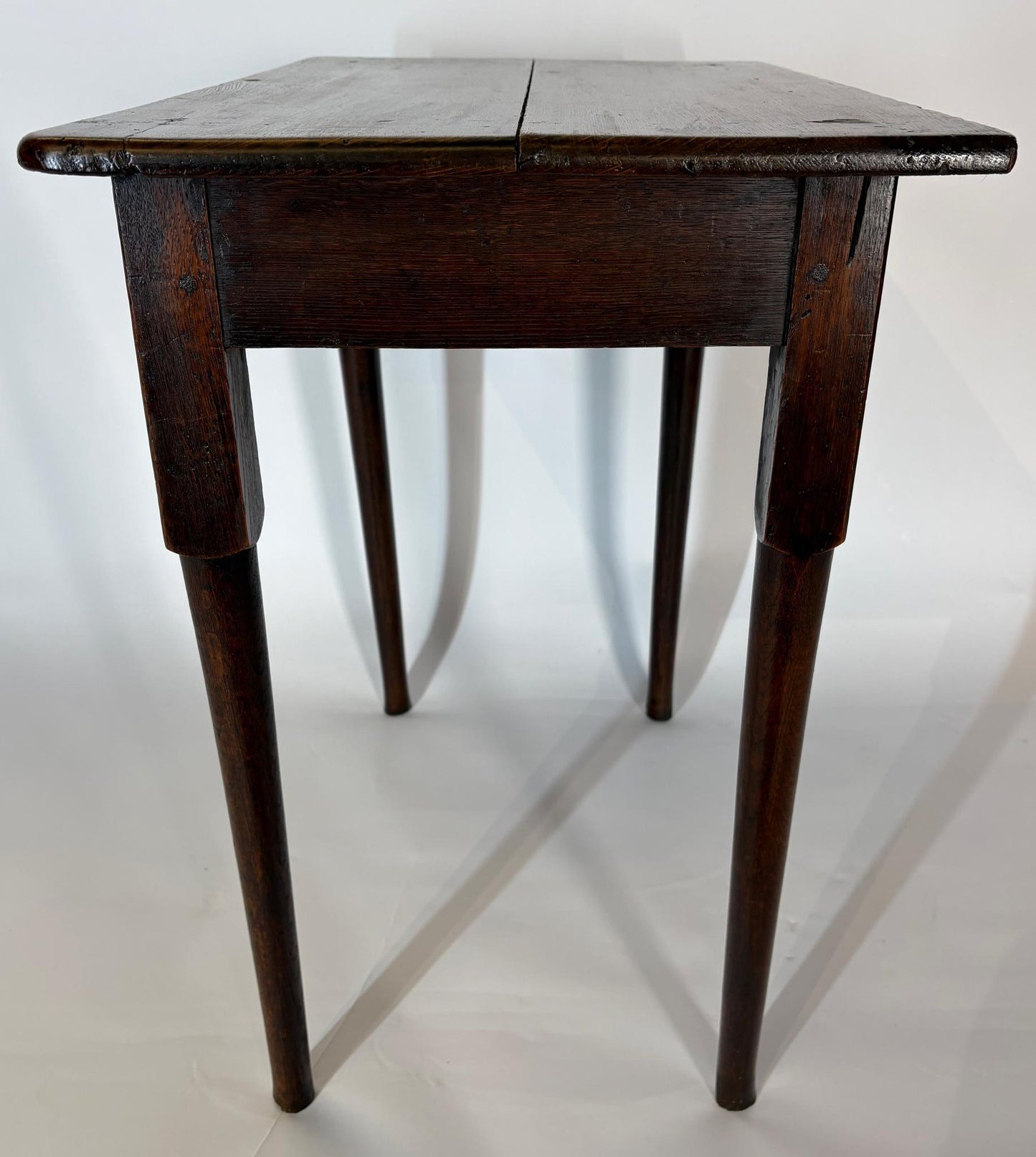 Antique Late Victorian Oak Side Table with Drawer