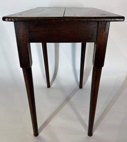 Antique Late Victorian Oak Side Table with Drawer