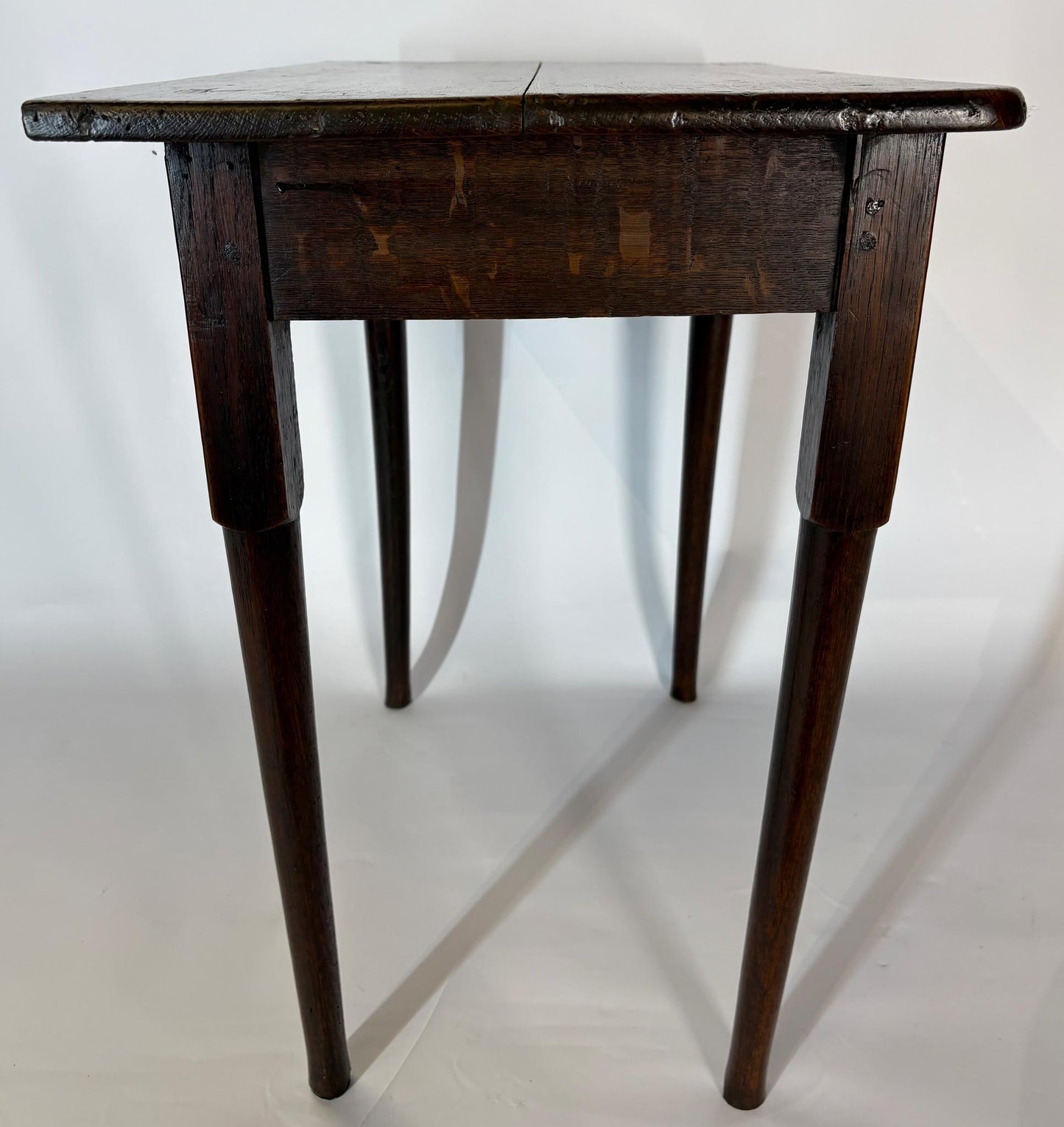 Antique Late Victorian Oak Side Table with Drawer
