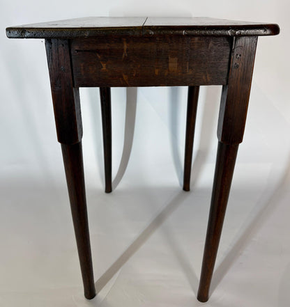 Antique Late Victorian Oak Side Table with Drawer