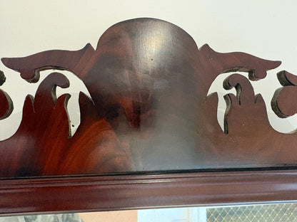 Antique Mahogany Fret-Cut Chippendale Revival Wall Mirror, 84 x 46cm