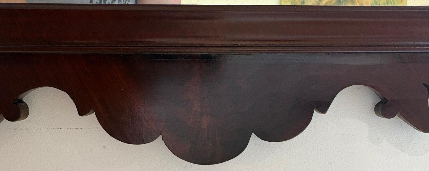 Antique Mahogany Fret-Cut Chippendale Revival Wall Mirror, 84 x 46cm