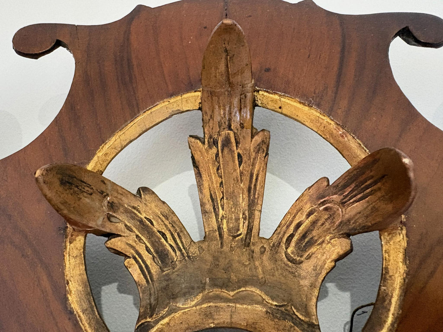 19th Century Mahogany Fret-Cut Wall Mirror with Gilt Detail
