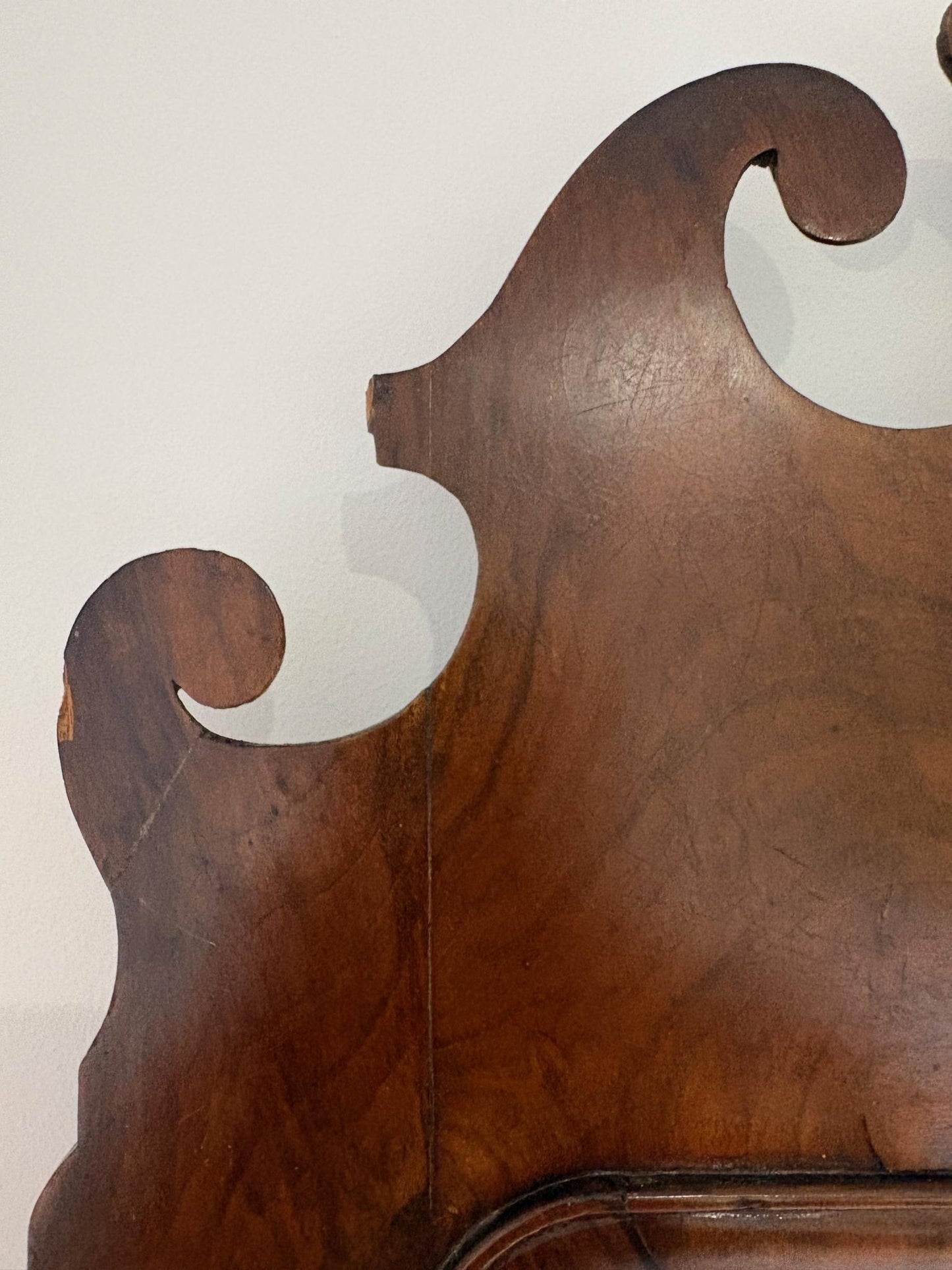 19th Century Mahogany Fret-Cut Wall Mirror with Gilt Detail