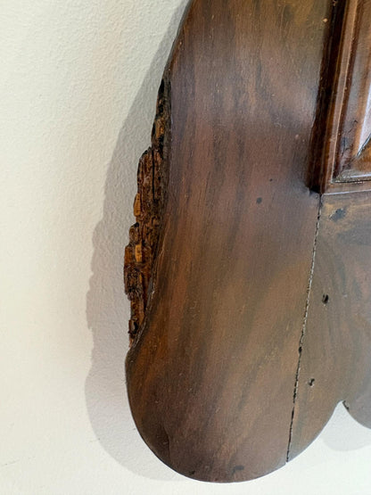 19th Century Mahogany Fret-Cut Wall Mirror with Gilt Detail