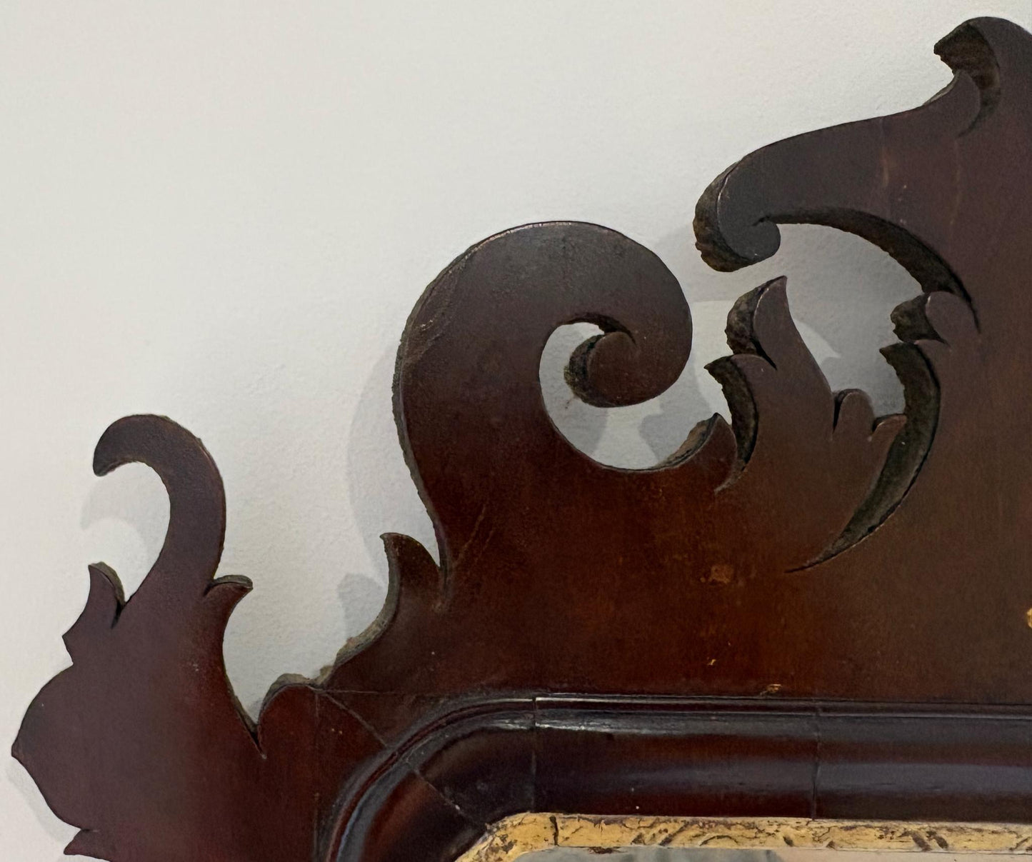 19th Century Mahogany & Gilt Chippendale Style Ho-Ho Bird Fretwork Mirror