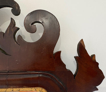 19th Century Mahogany & Gilt Chippendale Style Ho-Ho Bird Fretwork Mirror