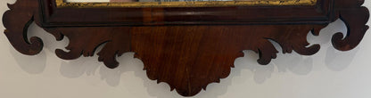 19th Century Mahogany & Gilt Chippendale Style Ho-Ho Bird Fretwork Mirror