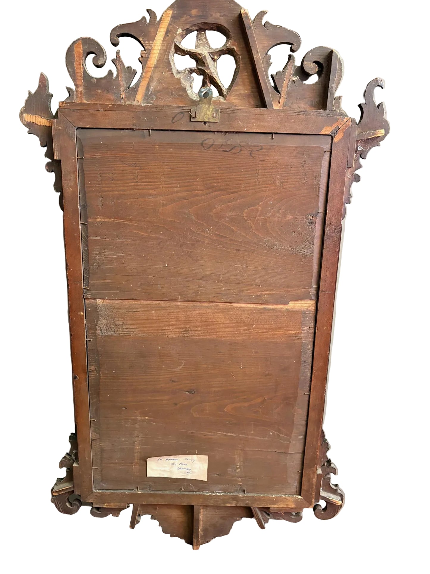 19th Century Mahogany & Gilt Chippendale Style Ho-Ho Bird Fretwork Mirror