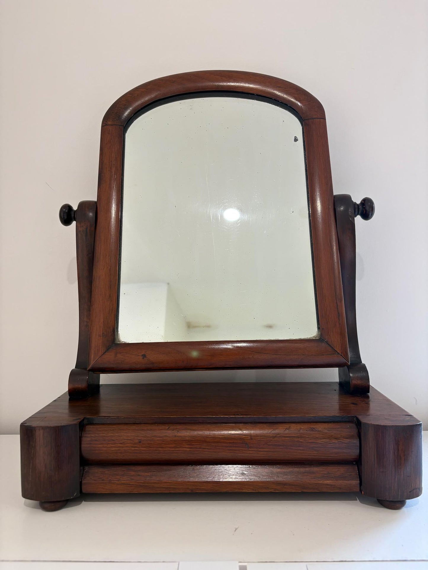 Late Victorian / Edwardian Mahogany Dressing Table Mirror with Drawer, c.1890–1910