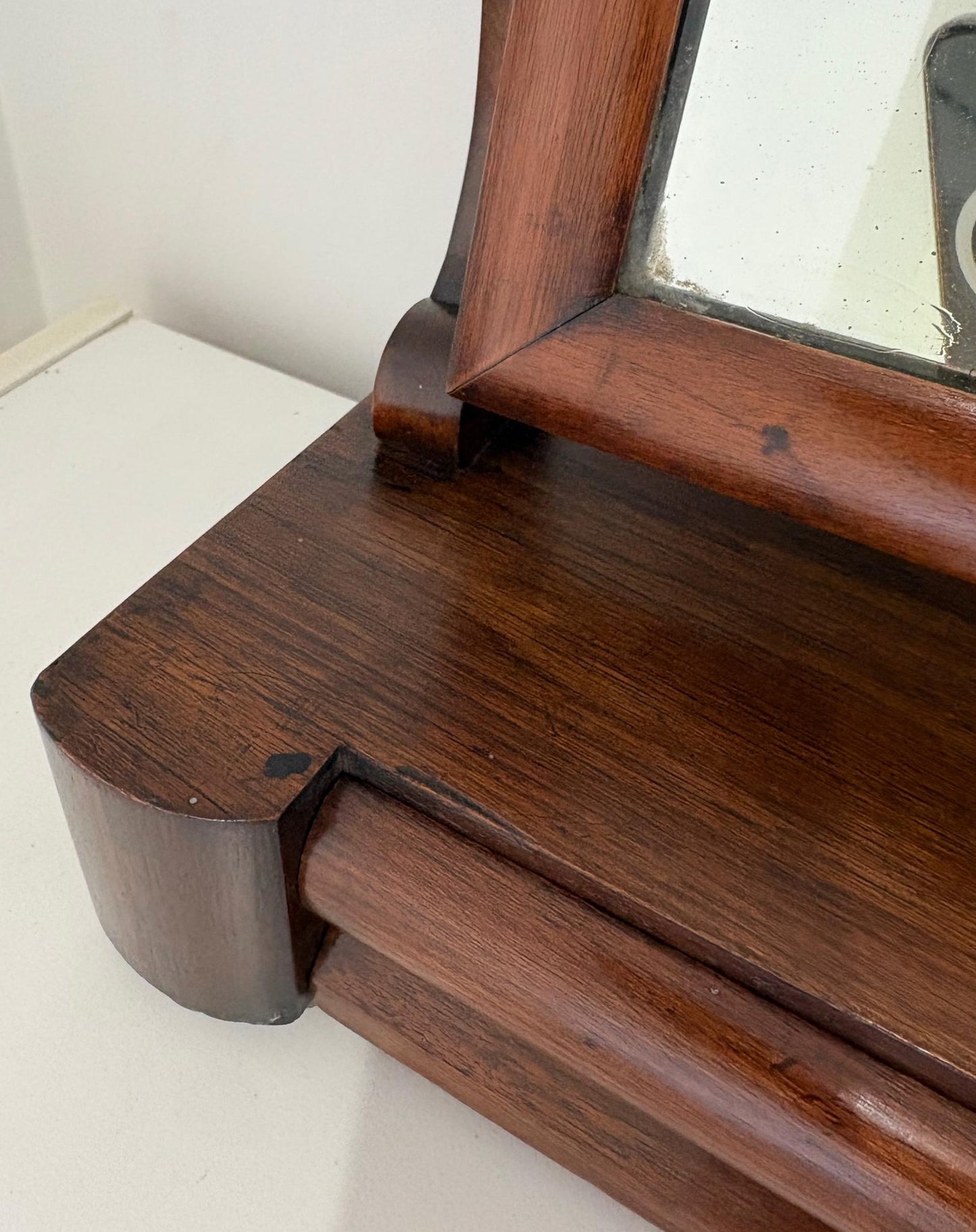 Late Victorian / Edwardian Mahogany Dressing Table Mirror with Drawer, c.1890–1910