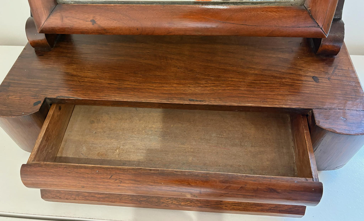 Late Victorian / Edwardian Mahogany Dressing Table Mirror with Drawer, c.1890–1910