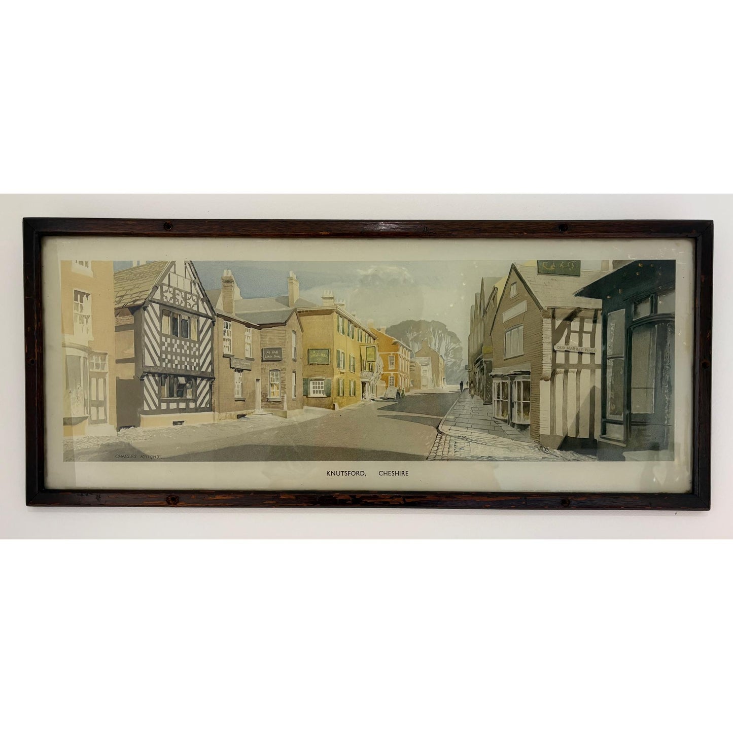Original British Railways Carriage Print – Knutsford, Cheshire by Charles Knight, c.1955–60, in Original Coach Frame