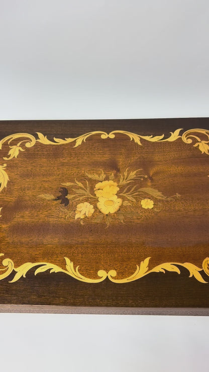 Italian Inlaid Musical Jewellery Box (37cm) – Sorrento Style Marquetry, Working Music